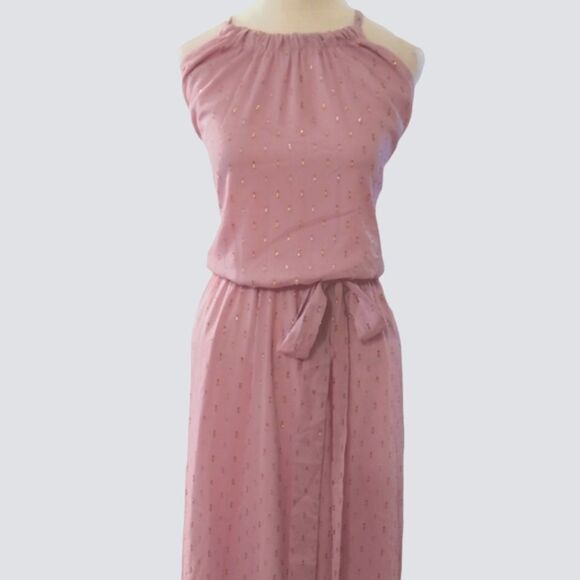 NWT Modcloth Illuminated Elegance Chiffon Halter Maxi dress - Picture 6 of 15